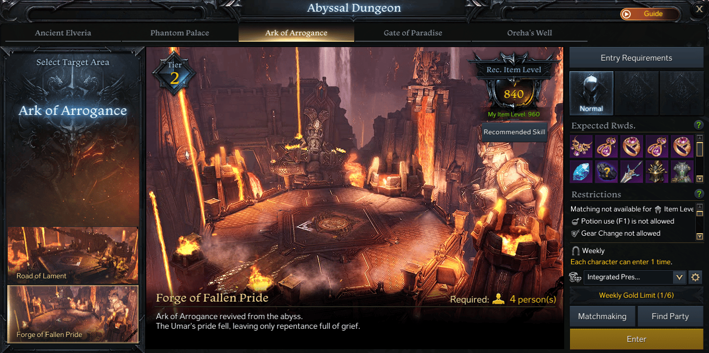 Forge of Fallen Pride - Matchmaking