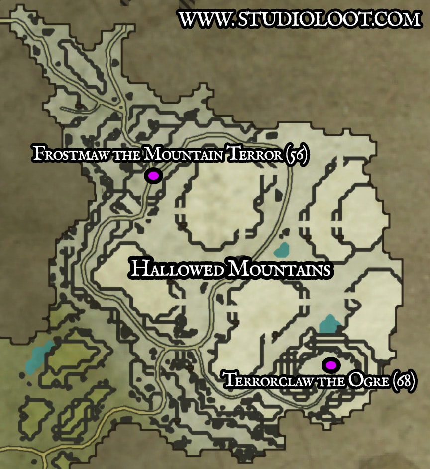 Hallowed Mountains Boss Map