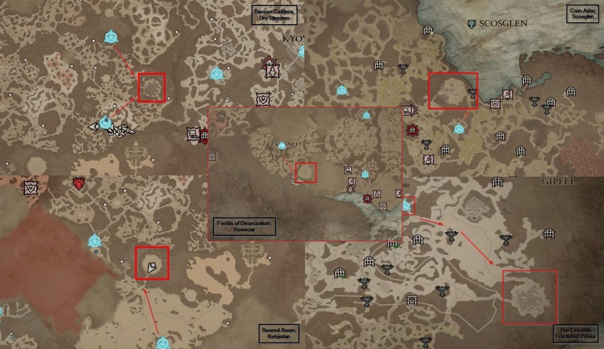 Every Boss Location In Desert Of Death