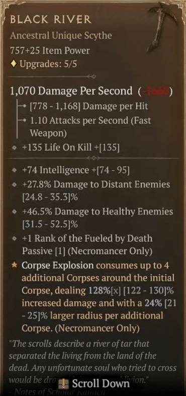 Diablo 4 Necromancer Uniques Guide weapon image
